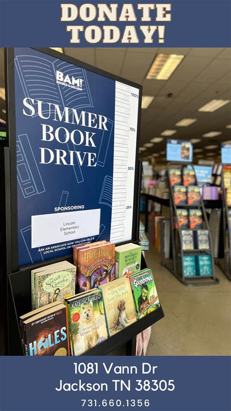 Books a million jackson tn - Jul 24, 2022 · We started our 2022 Summer book drive today, & this year, we’re supporting… Lincoln Elementary! Stop in today to donate a book (or 2, or 3, or 4 ) to Lincoln Elementary! 1081 Vann Dr, Ste 106,... 